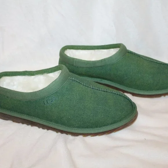 NIB‎ UGG MEN'S CANVAS TASMAN SLIP ON SLIPPERS GREEN - Picture 5 of 7